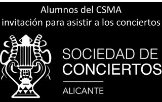 Invitación alumnos Sociedad de conciertos Alicante