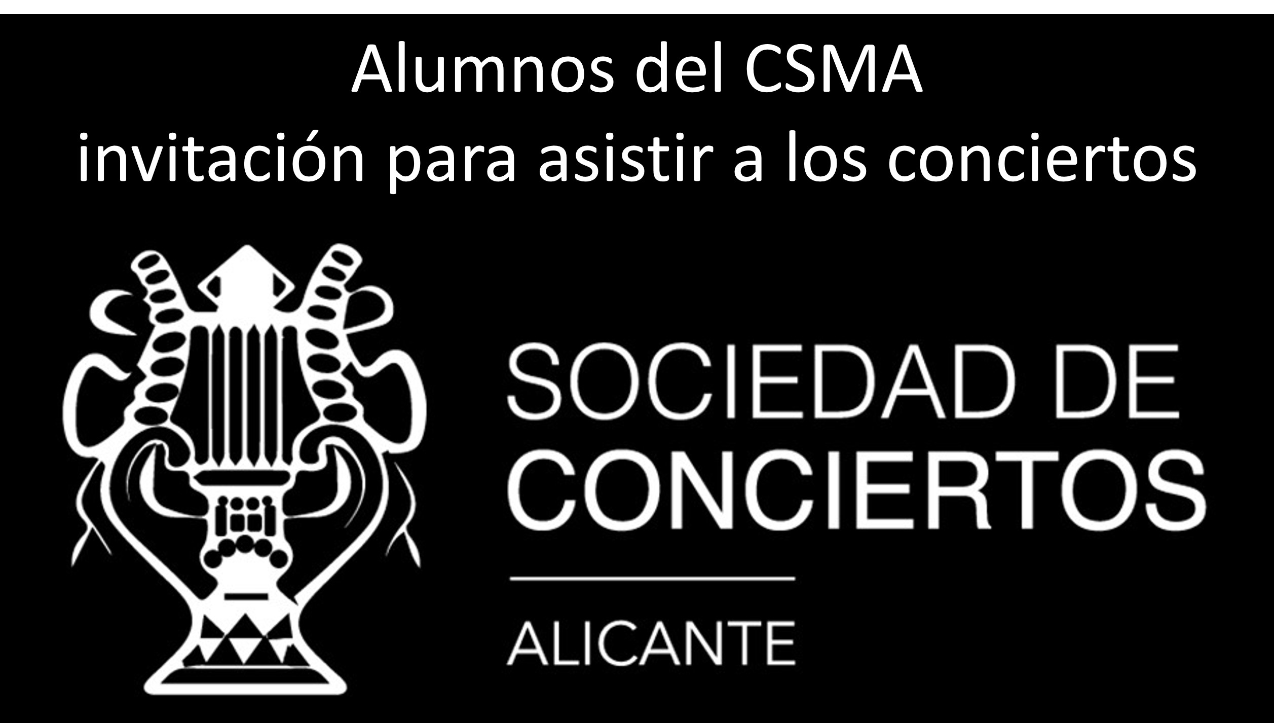 Invitación alumnos Sociedad de conciertos Alicante